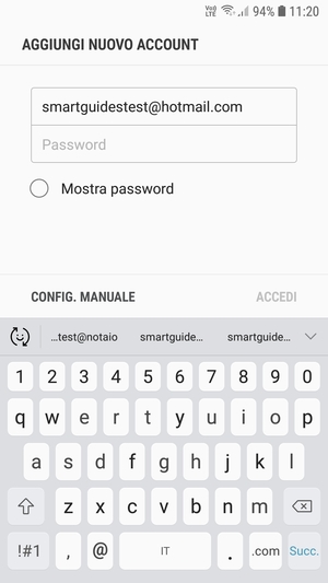 Inserisci il tuo indirizzo Hotmail e seleziona Succ.