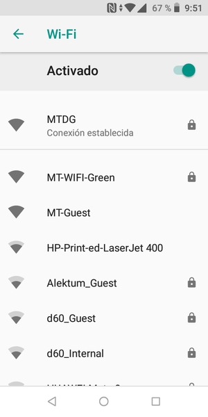Ahora está conectado a la red Wi-Fi