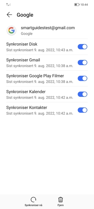 Forsikre deg om at Synkroniser Kontakter er valgt