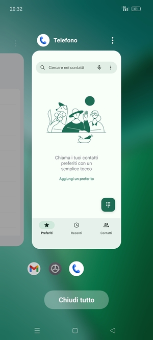Seleziona Chiudi tutti per chiudere tutte le applicazioni in esecuzione