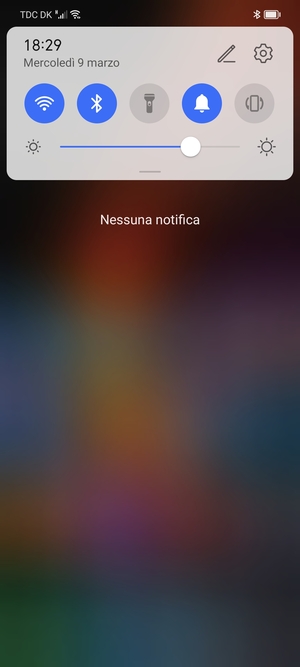 Scorri nuovamente verso il basso il menu in alto