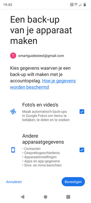 Selecteer uw voorkeursopties en selecteer Bevestigen