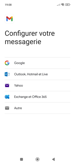 Sélectionnez Exchange et Office 365