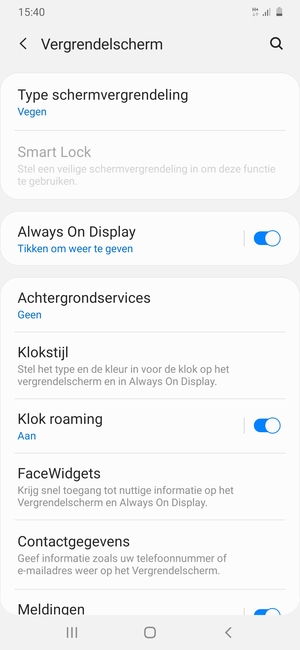 Selecteer Type schermvergrendeling