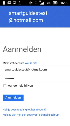 Voer uw wachtwoord in en selecteer Aanmelden