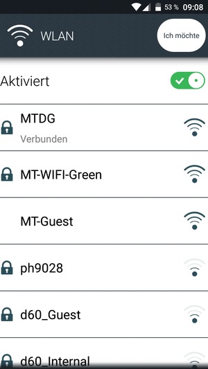 Sie sind nun mit dem WLAN-Netzwerk verbunden