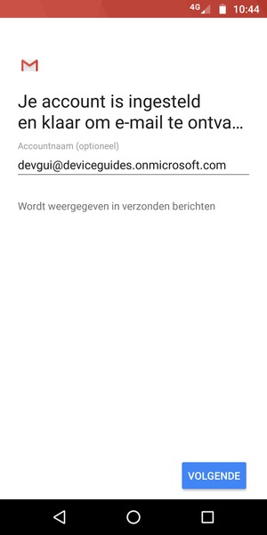 Geef uw account een naam en selecteer VOLGENDE