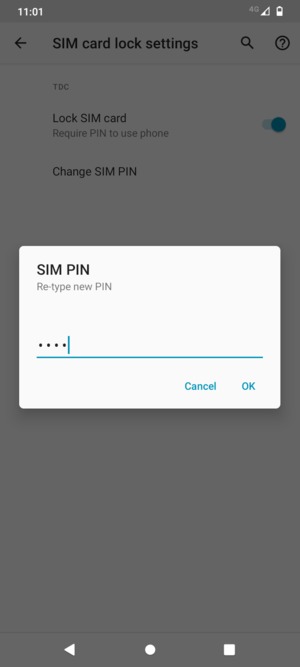Confirm your new SIM PIN and select OK