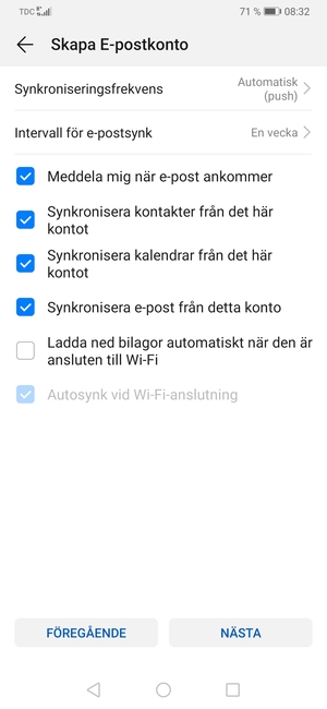Välj NÄSTA