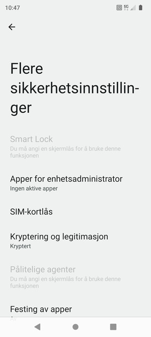 Velg SIM-kortlås