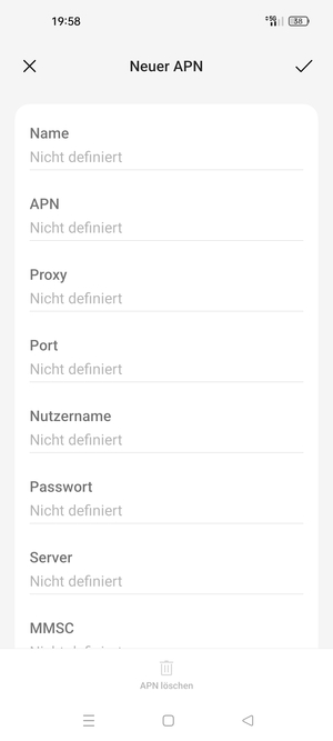 Geben Sie MMS-Informationen ein