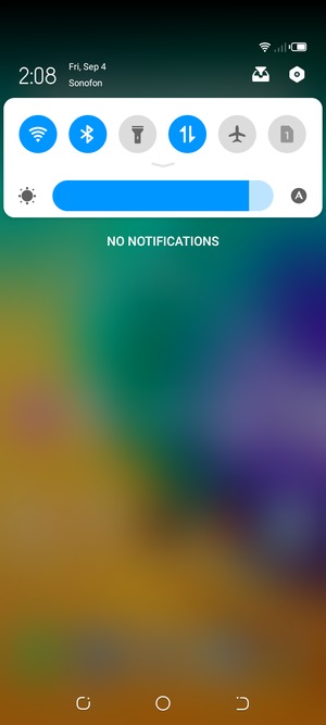 Slide down the top menu again