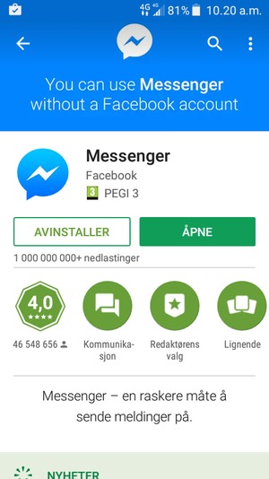 Velg ÅPNE