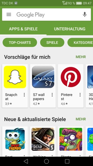 Wählen Sie die Suchleiste