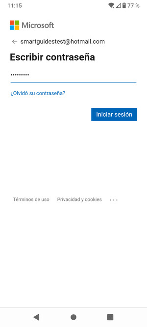 Introduzca su contraseña y seleccione Iniciar sesión