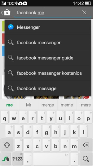 Geben Sie den Namen der App ein und wählen Sie Suchen