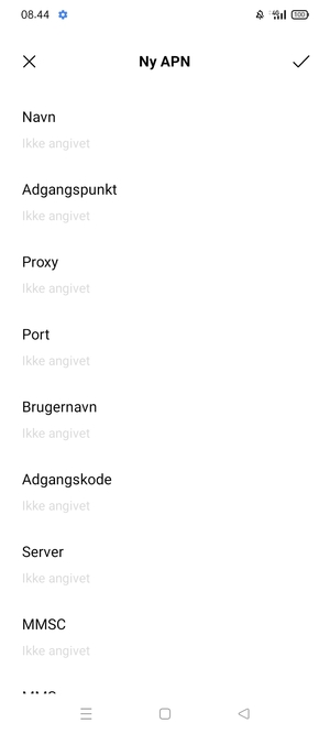 Indtast internet-oplysninger
