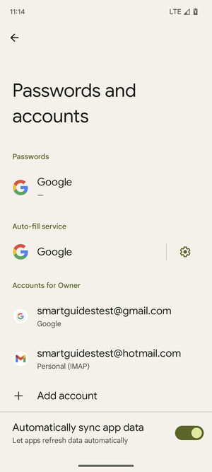 Select your Google account