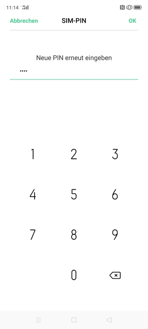 Bestätigen Sie Ihre neue SIM-PIN und wählen Sie OK