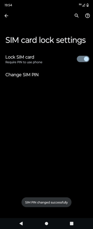 Your SIM PIN has been changed
