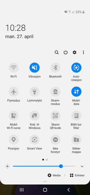 Velg Vibrasjon for å bytte til lydløs