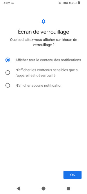 Sélectionnez votre option préférée et sélectionnez OK