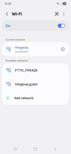 You are now connected to the Wi-Fi network