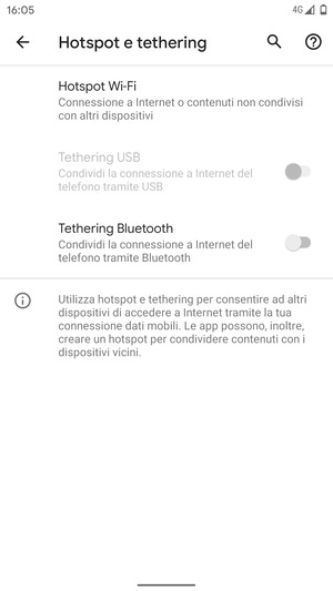 Seleziona Hotspot Wi-Fi