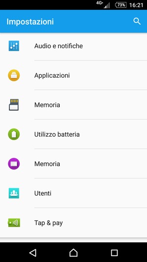 Torna al menu Impostazioni, scorri e seleziona Utilizzo batteria
