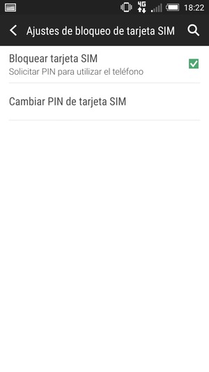 Seleccione Cambiar PIN de tarjeta SIM