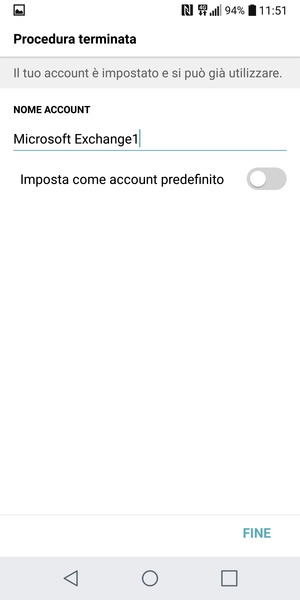 Scegli un nome per il tuo account e seleziona FINE