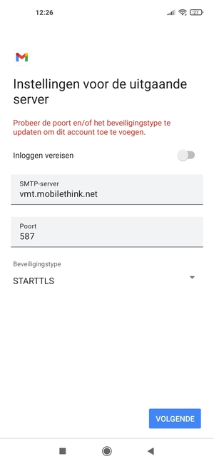 Selecteer Beveiligingstype