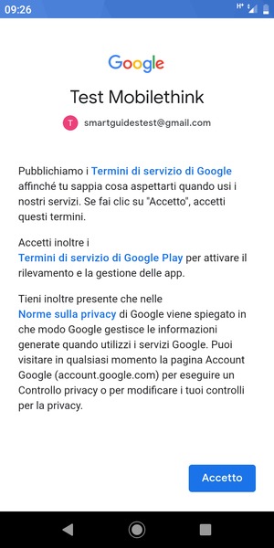 Seleziona Accetto