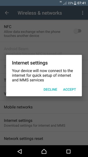 Select ACCEPT