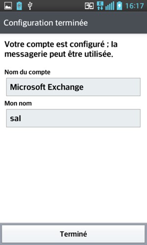 Donnez un nom à votre compte et saisissez votre nom. Sélectionnez Terminé