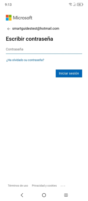 Introduzca su contraseña y seleccione Iniciar sesión