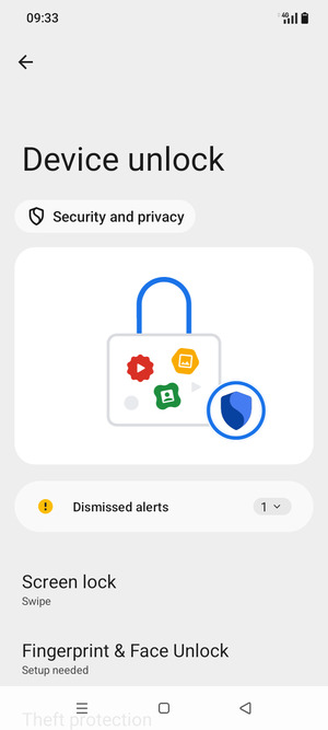 Select Screen lock