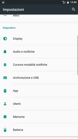 Scorri e seleziona Batteria
