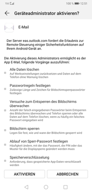 Wählen Sie AKTIVIEREN