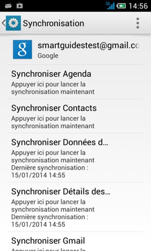 Sélectionnez le bouton du Menu