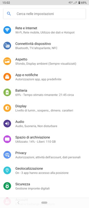 Seleziona Rete e Internet