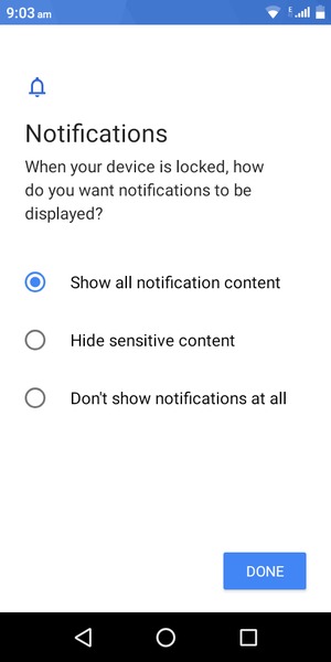 Select your preferred option and select DONE