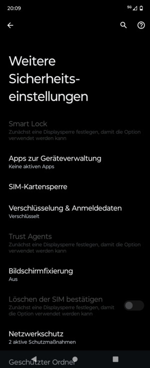 Wählen Sie SIM-Kartensperre