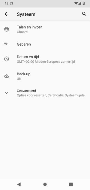 Selecteer Back-up