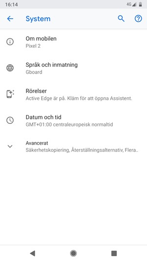 Välj Avancerat