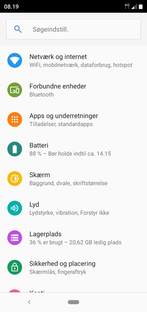 Vælg Netværk og internet