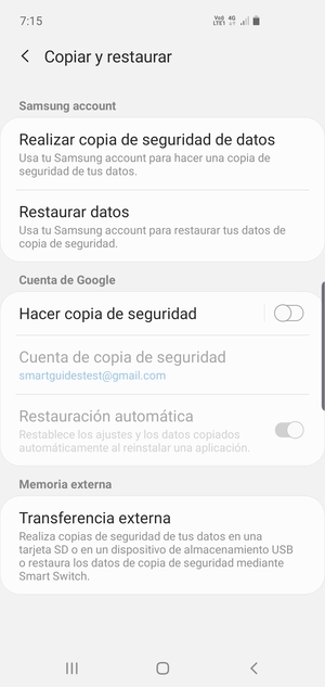 Active Hacer copia de seguridad