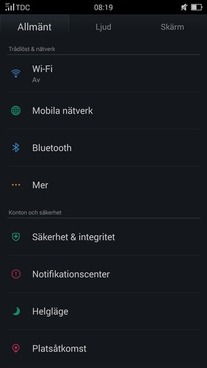 Välj Wi-Fi