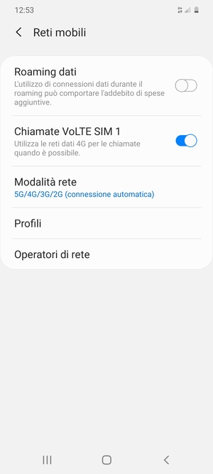 Seleziona Profili