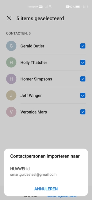 Selecteer Huawei-id